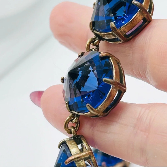 J. Crew Blue Rivoli Jeweled Necklace - Picture 5 of 6